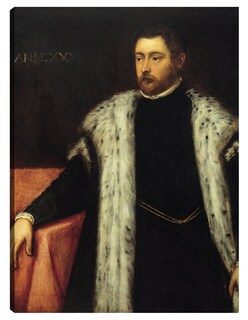 Foto 1 | Cuadro Decorativo - Joven De Veinticinco Años Con Abrigo Forrado De Piel- Jacopo Tintoretto - Fotografía - 46x61