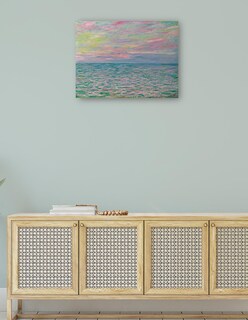 Foto 4 | Cuadro Decorativo - Puesta De Sol En Pourville, Mar Abierto (1882)- Claude Monet - Costa - 77x102 - Fine Art Tj