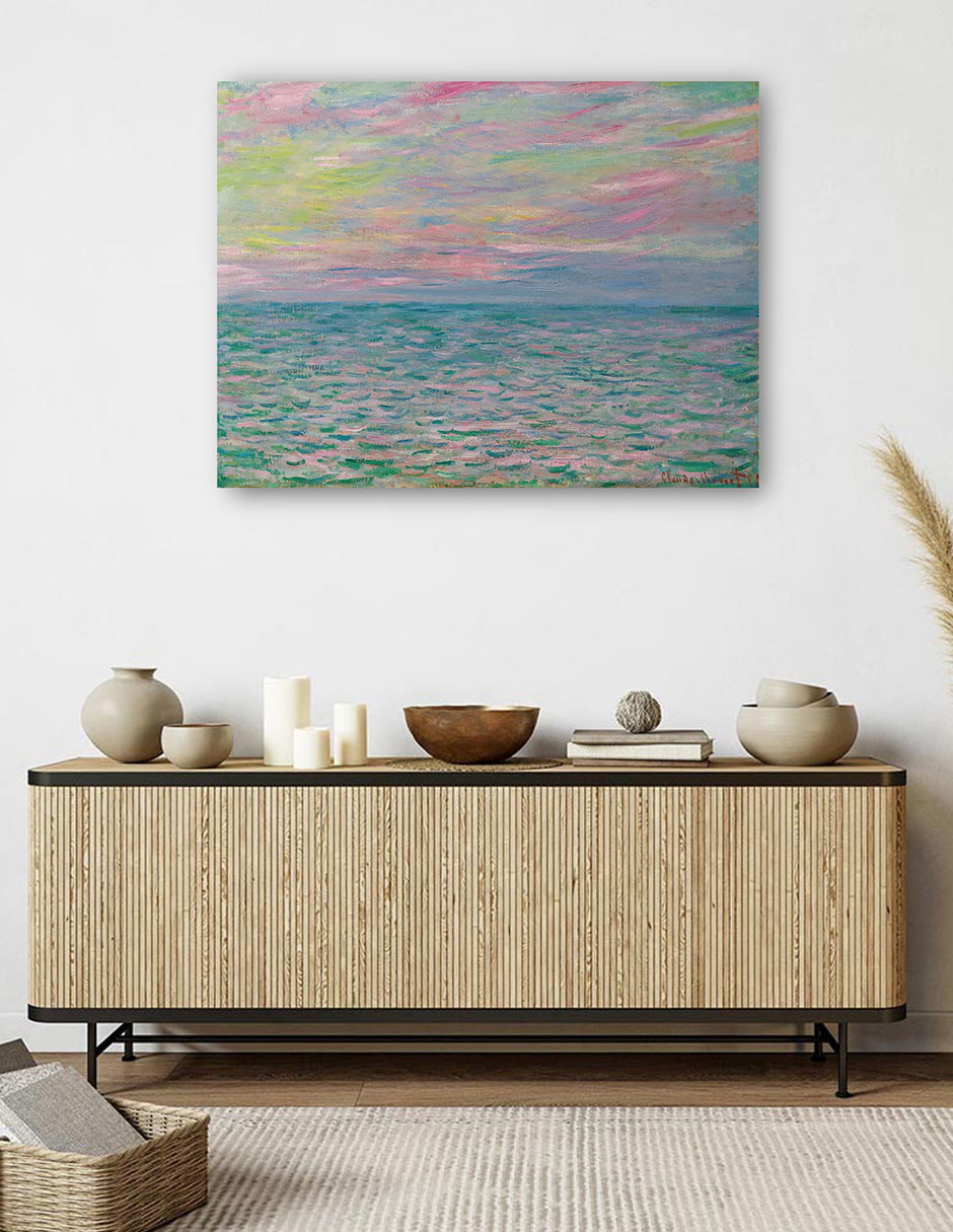 Foto 6 pulgar | Cuadro Decorativo - Puesta De Sol En Pourville, Mar Abierto (1882)- Claude Monet - Costa - 77x102 - Fine Art Tj