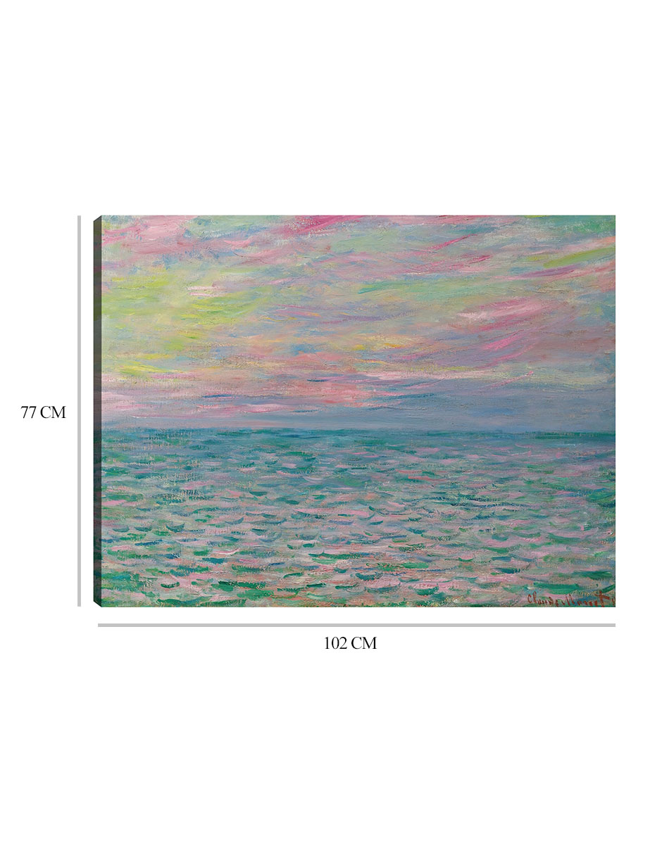 Foto 7 pulgar | Cuadro Decorativo - Puesta De Sol En Pourville, Mar Abierto (1882)- Claude Monet - Costa - 77x102 - Fine Art Tj