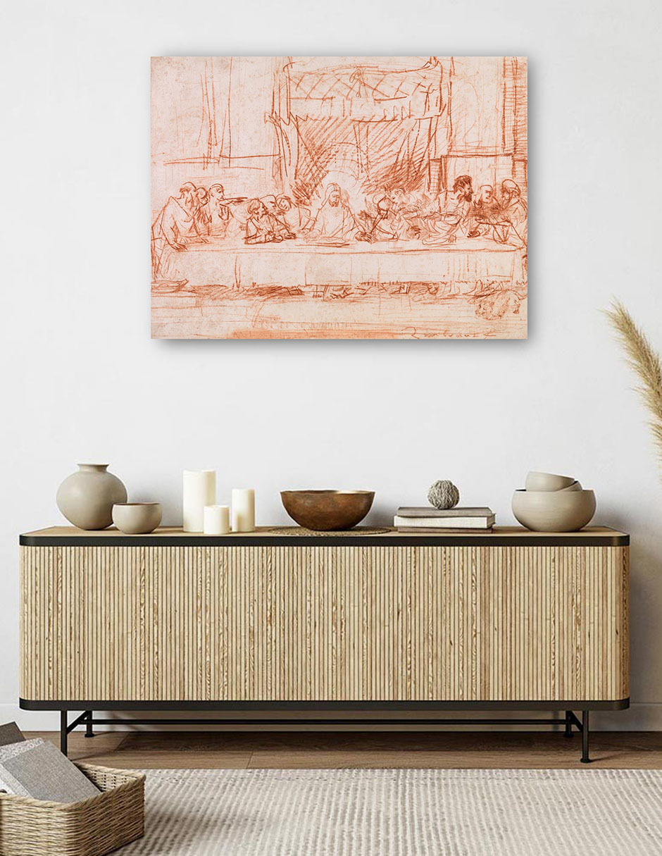 Foto 5 | Cuadro Decorativo - La Última Cena, Según Leonardo Da Vinci (1634-1635)- Rembrandt Van Rijn - Religión - 46x61 -