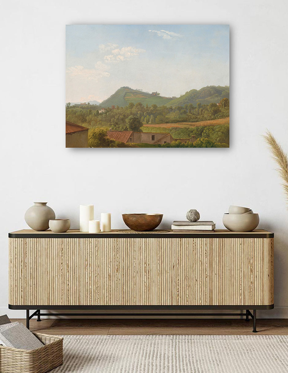 Foto 6 pulgar | Cuadro Decorativo - Vista Cerca De Nápoles, C. 1806- Simon Denis - Paisaje - 69x92 - Impresión En Lienzo - Fine Art Tj