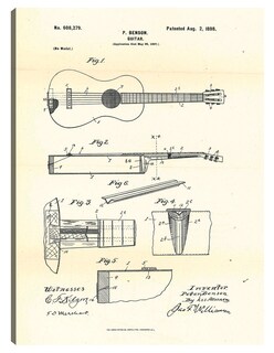 Foto 1 | Cuadro Decorativo - Guitarra Patentada, Inventor: Peter Benson, 2 De Agosto De 1898- National Archives - 69x92 - Fin