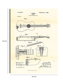 Foto 6 | Cuadro Decorativo - Guitarra Patentada, Inventor: Peter Benson, 2 De Agosto De 1898- National Archives - 69x92 - Fin