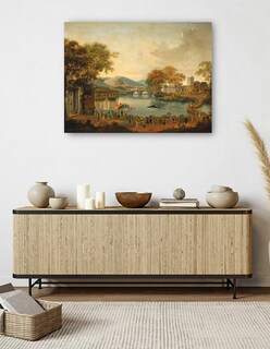 Foto 5 | Cuadro Decorativo - Procesión Junto A Un Lago, Siglo Xix- Chinese Qing Dynasty - Paisaje - 46x61-impresión En