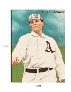 Foto 6 | Cuadro Decorativo - Chief Bender, Philadelphia Athletics, Retrato De Tarjeta De Fútbol- Library Of Congress - 6