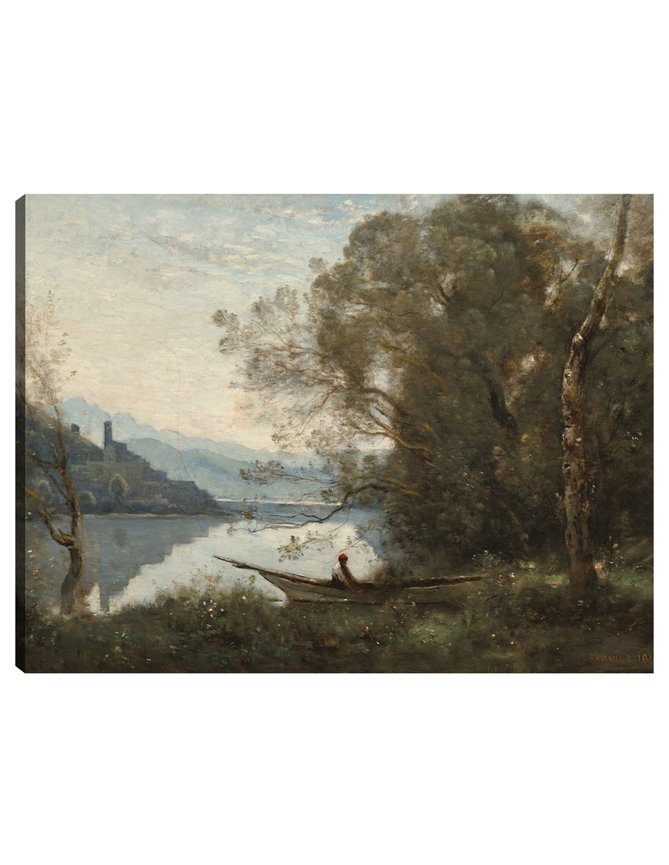 Foto 2 pulgar | Cuadro Decorativo - El Barquero Amarrado: Recuerdo De Un Lago Italiano- Jean-baptiste-camille Corot - Paisaje -2
