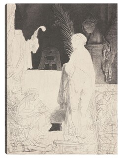 Foto 1 | Cuadro Decorativo - El Artista Dibujando A Partir De Un Modelo (ca. 1639)- Rembrandt Van Rijn - Abstracto - 77x1