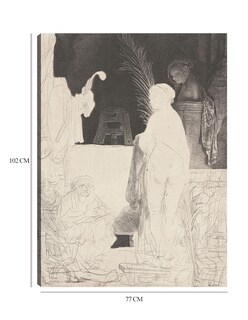 Foto 6 | Cuadro Decorativo - El Artista Dibujando A Partir De Un Modelo (ca. 1639)- Rembrandt Van Rijn - Abstracto - 77x1