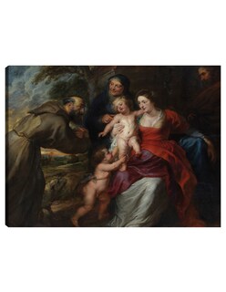 Foto 1 | Cuadro Decorativo - La Sagrada Familia Con Los Santos Francisco Y Ana Y El Niño - Peter Paul Rubens - 46x61 - Fine Art