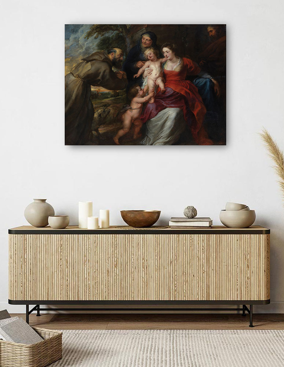 Foto 6 pulgar | Cuadro Decorativo - La Sagrada Familia Con Los Santos Francisco Y Ana Y El Niño - Peter Paul Rubens - 46x61 - Fine Art