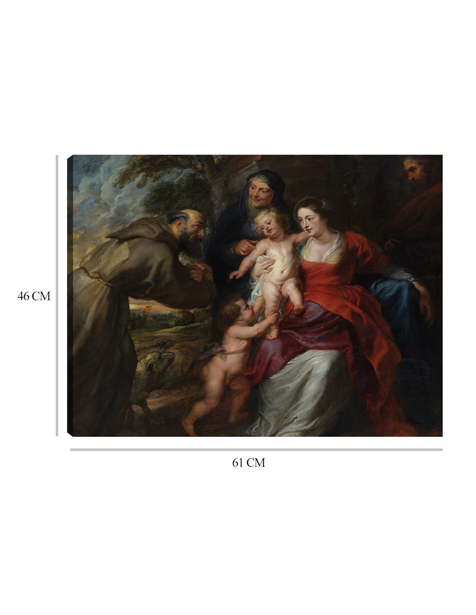 Foto 7 pulgar | Cuadro Decorativo - La Sagrada Familia Con Los Santos Francisco Y Ana Y El Niño - Peter Paul Rubens - 46x61 - Fine Art