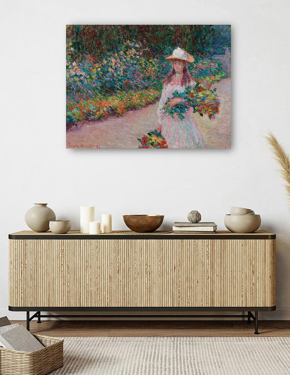 Foto 6 pulgar | Cuadro Decorativo - Jovencita En El Jardín De Giverny (1888)- Claude Monet - Fotografía - 46x61 -impresión En