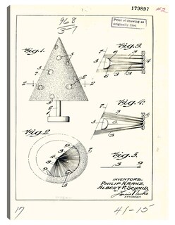 Foto 1 | Cuadro Decorativo - Árbol De Navidad Artificial Patentado, Inventor(es): Phillip Kraz Y Albert P. Schmid. - 28x3