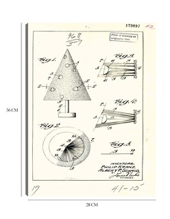 Foto 6 | Cuadro Decorativo - Árbol De Navidad Artificial Patentado, Inventor(es): Phillip Kraz Y Albert P. Schmid. - 28x3