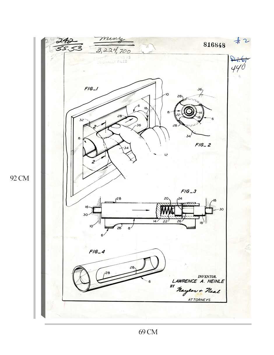 Foto 7 pulgar | Cuadro Decorativo - Núcleo De Papel Higiénico Patentado, Inventor(es): Lawrence A, Heinle- National Archives-6