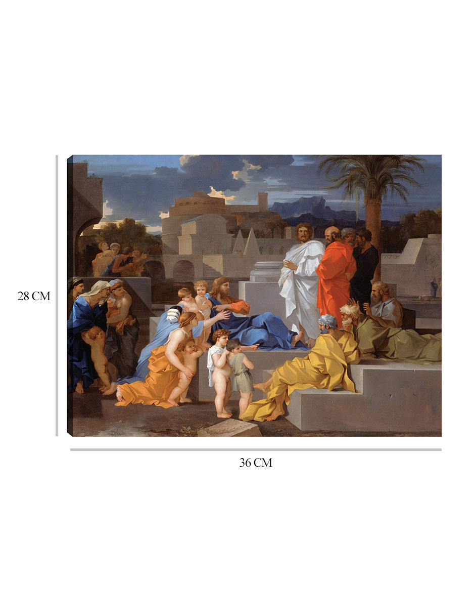 Foto 7 pulgar | Cuadro Decorativo - Cristo Recibiendo A Los Niños (c. 1655)- Sébastien Bourdon - Religión - 28x36 - Fine Art Tj