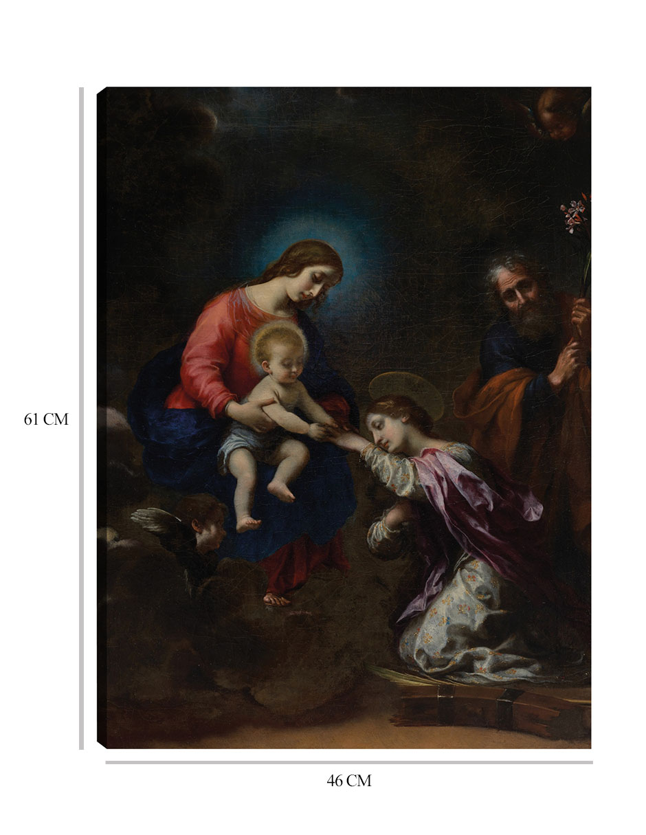 Foto 7 pulgar | Cuadro Decorativo - Las Bodas Místicas De Santa Catalina De Alejandría (ca. 1656)- Carlo Dolci - Religión - 46