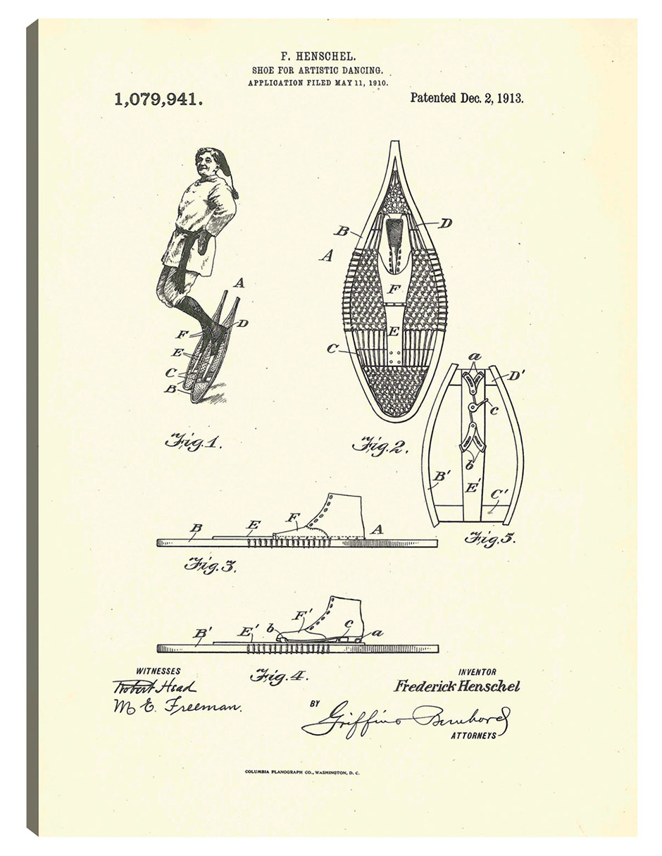 Foto 2 pulgar | Cuadro Decorativo - Zapato Patentado Para Danza Artística, Inventor Frederick Henschel- National Archives - 77x