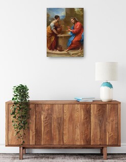 Foto 2 | Cuadro Decorativo - Cristo Y La Mujer De Samaria (1715-1720)- Benedetto Luti - Religión - 69x92 -impresión En