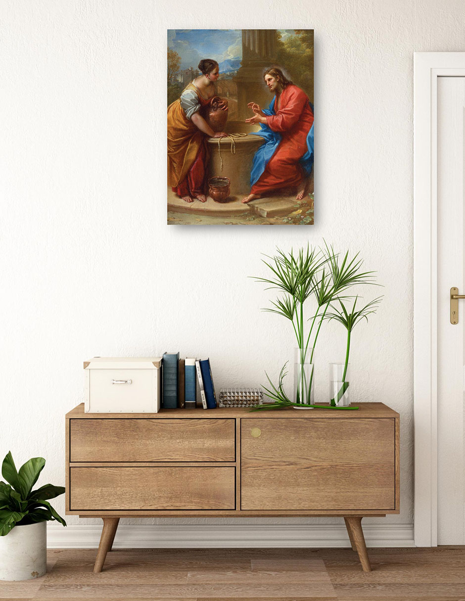 Foto 4 pulgar | Cuadro Decorativo - Cristo Y La Mujer De Samaria (1715-1720)- Benedetto Luti - Religión - 69x92 -impresión En