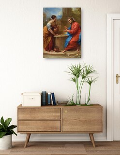 Foto 3 | Cuadro Decorativo - Cristo Y La Mujer De Samaria (1715-1720)- Benedetto Luti - Religión - 69x92 -impresión En