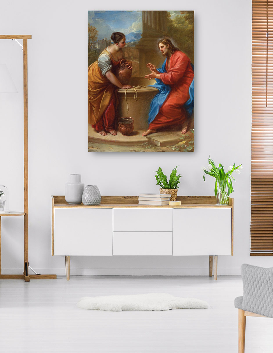 Foto 6 pulgar | Cuadro Decorativo - Cristo Y La Mujer De Samaria (1715-1720)- Benedetto Luti - Religión - 69x92 -impresión En