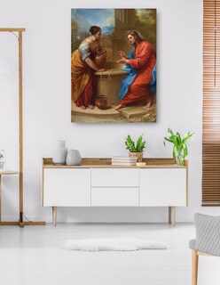 Foto 5 | Cuadro Decorativo - Cristo Y La Mujer De Samaria (1715-1720)- Benedetto Luti - Religión - 69x92 -impresión En