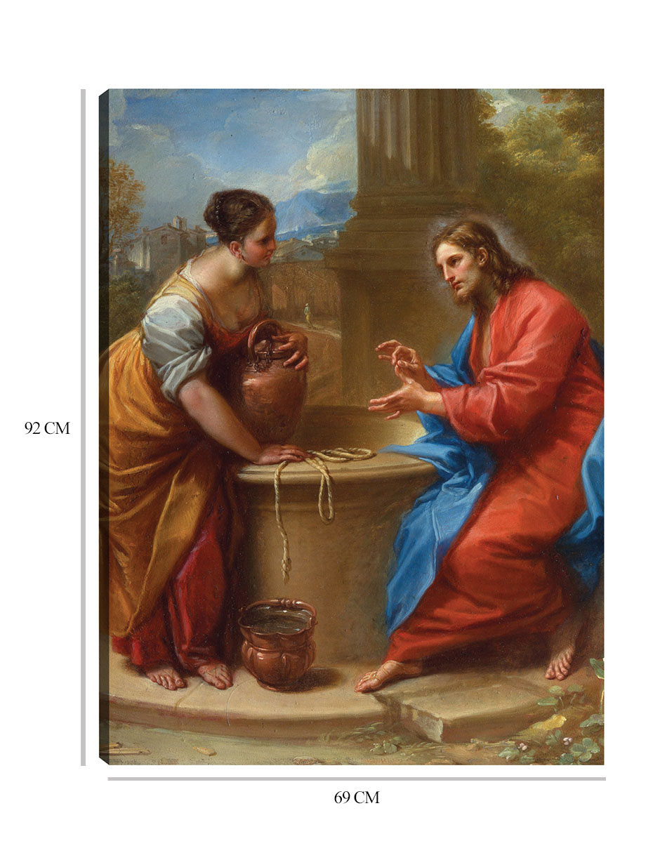Foto 7 pulgar | Cuadro Decorativo - Cristo Y La Mujer De Samaria (1715-1720)- Benedetto Luti - Religión - 69x92 -impresión En