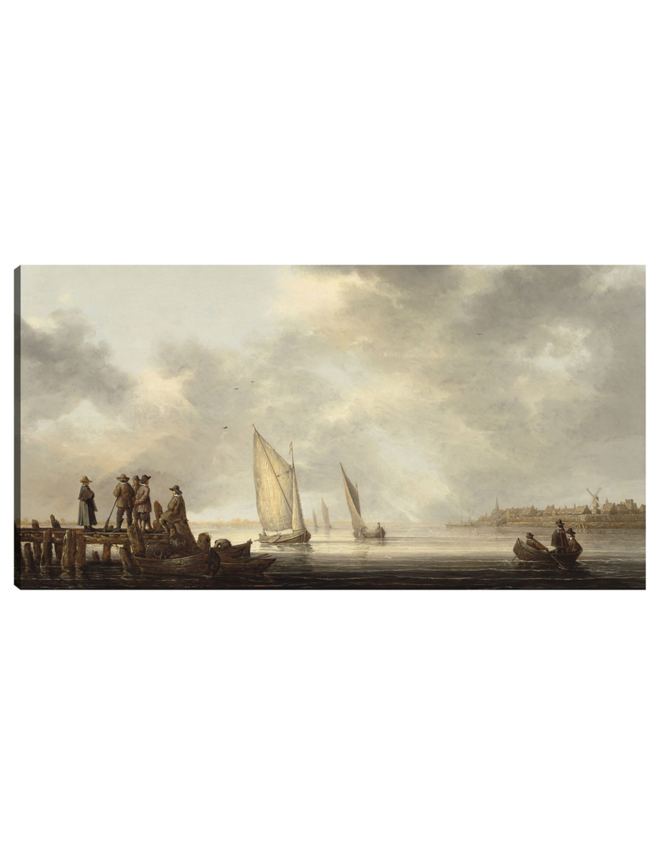 Foto 2 pulgar | Cuadro Decorativo - Un Muelle Con Vistas A Dordrecht, Principios De La Década De 1640- Aelbert Cuyp - 34x64 - Fine Art