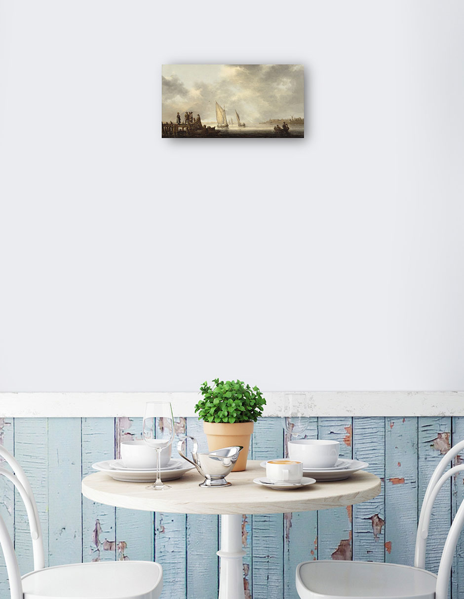 Foto 2 | Cuadro Decorativo - Un Muelle Con Vistas A Dordrecht, Principios De La Década De 1640- Aelbert Cuyp - 34x64 - Fine Art