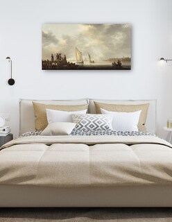 Foto 5 | Cuadro Decorativo - Un Muelle Con Vistas A Dordrecht, Principios De La Década De 1640- Aelbert Cuyp - 34x64 - Fine Art
