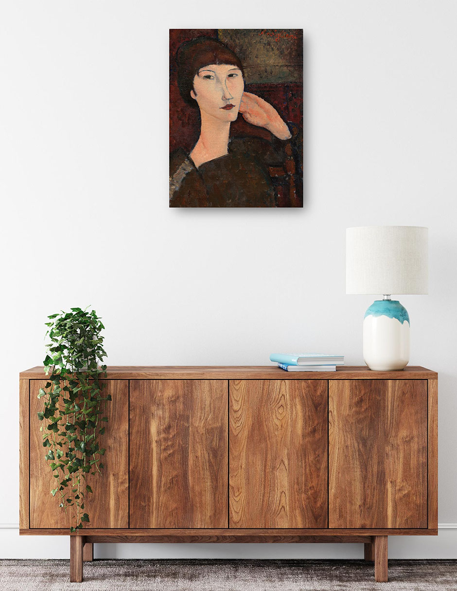 Foto 3 pulgar | Cuadro Decorativo - Adrienne (mujer Con Flequillo), 1917- Amedeo Modigliani - Fotografía - 28x36-impresión En
