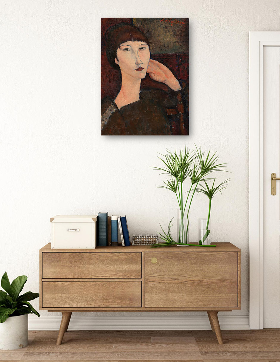 Foto 4 pulgar | Cuadro Decorativo - Adrienne (mujer Con Flequillo), 1917- Amedeo Modigliani - Fotografía - 28x36-impresión En