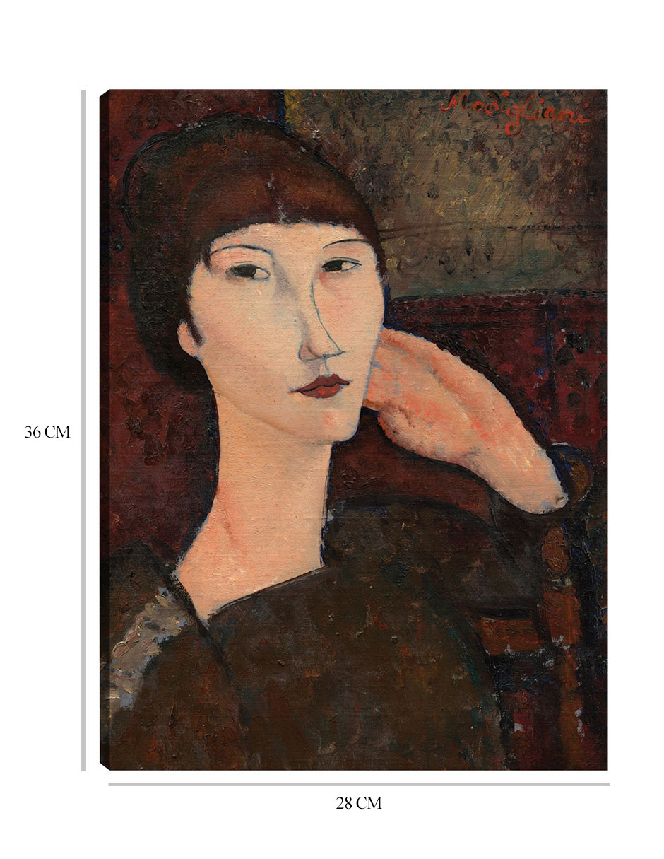 Foto 7 pulgar | Cuadro Decorativo - Adrienne (mujer Con Flequillo), 1917- Amedeo Modigliani - Fotografía - 28x36-impresión En