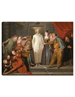 Foto 1 | Cuadro Decorativo - Los Comediantes Italianos- Antoine Watteau - Fotografía - 46x61 - Impresión En Lienzo - Fine Art Tj