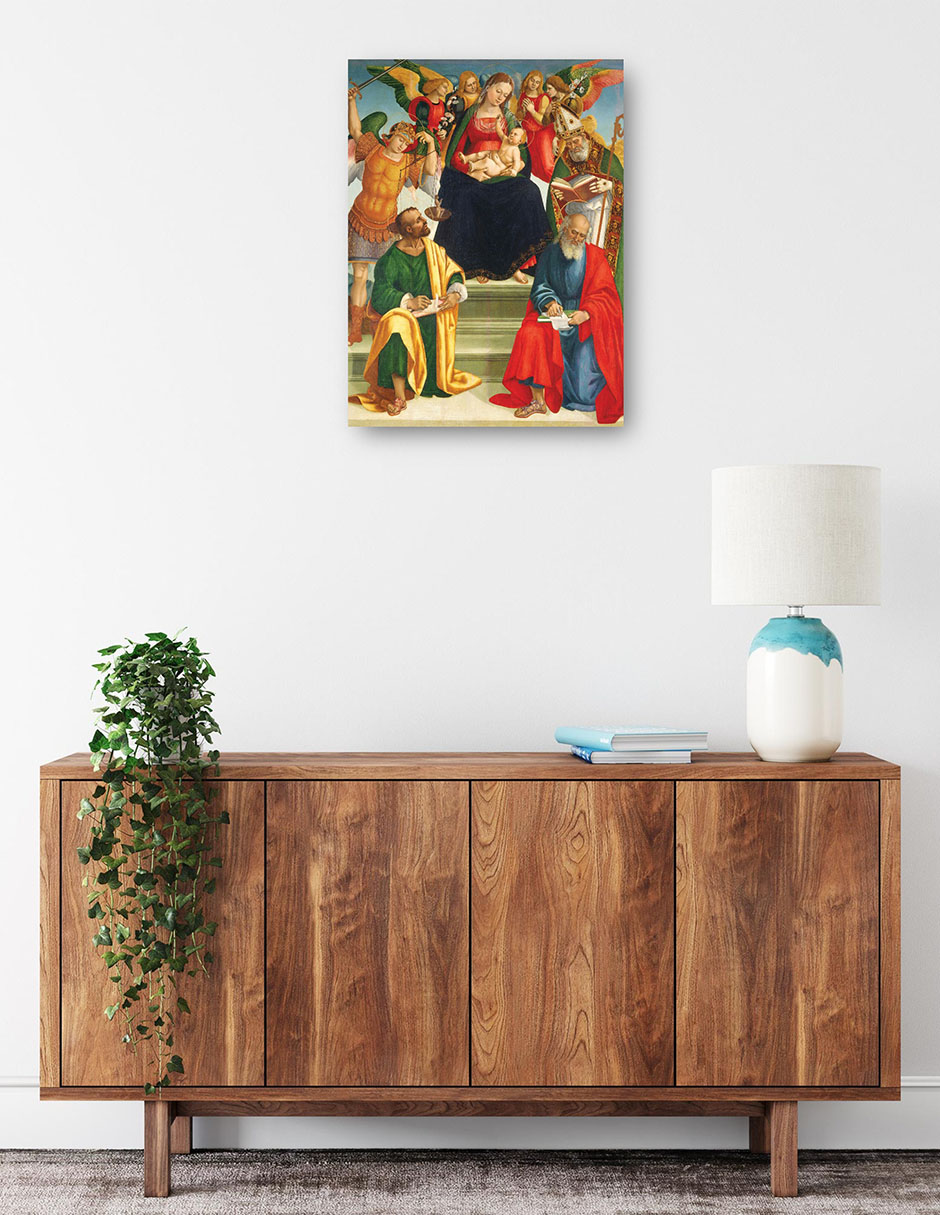Foto 3 pulgar | Cuadro Decorativo - Virgen Y El Niño Con Santos Y Ángeles,- Luca Signorelli - 69x92 - Fine Art Tj