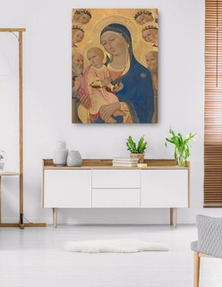 Foto 5 | Cuadro Decorativo - La Virgen Y El Niño Con San Jerónimo, San Bernardino Y Ángeles- Sano Di Pietro - 28x36 - Fine Art