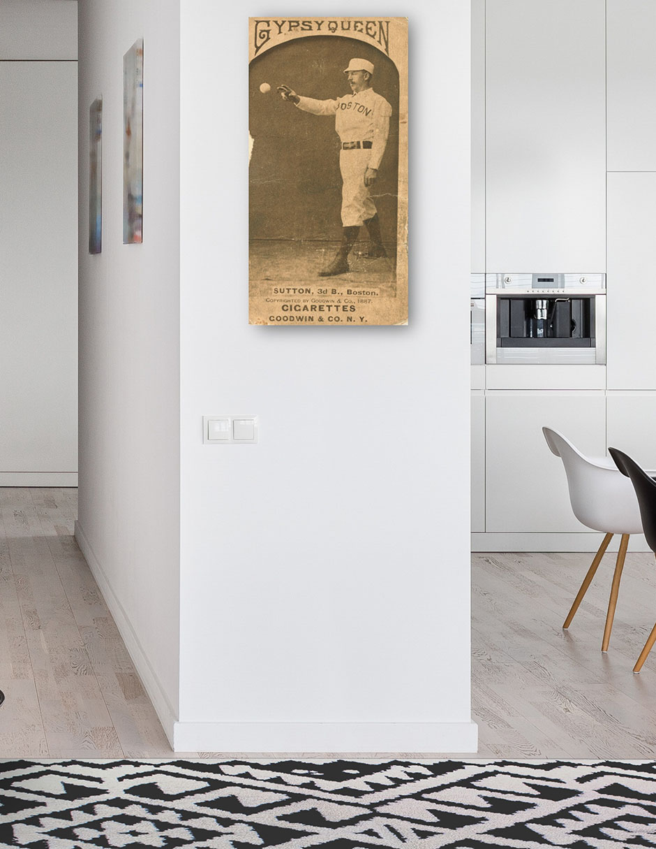 Foto 5 pulgar | Cuadro Decorativo - Ezra Sutton, Boston Beaneaters, Retrato De Tarjeta De Béisbol- Library Of Congress - 54x102 -