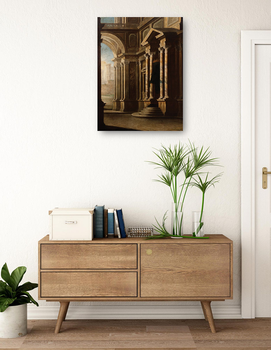Foto 4 pulgar | Cuadro Decorativo - Vista Del Interior De Un Edificio.- Leonardo Coccorante - Ciudades - 107x143-impresión En L