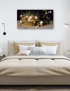 Foto 5 | Cuadro Decorativo - Flores En Una Cesta Y Un Jarrón, 1615- Jan Brueghel The Elder - Floral - 34x64 - Fine Art Tj