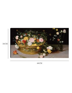 Foto 6 | Cuadro Decorativo - Flores En Una Cesta Y Un Jarrón, 1615- Jan Brueghel The Elder - Floral - 34x64 - Fine Art Tj