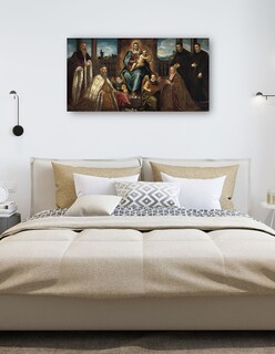 Foto 5 | Cuadro Decorativo - Doge Alvise Mocenigo Y Familia Ante La Virgen Y El Niño (c. 1575)- Jacopo Tintoretto - 46x89