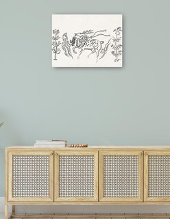 Foto 4 | Cuadro Decorativo - Grabado En Madera Original Vintage Japonés -ciervo (1860-1869)- Taguchi Tomoki - 28x36 - Fine Art T