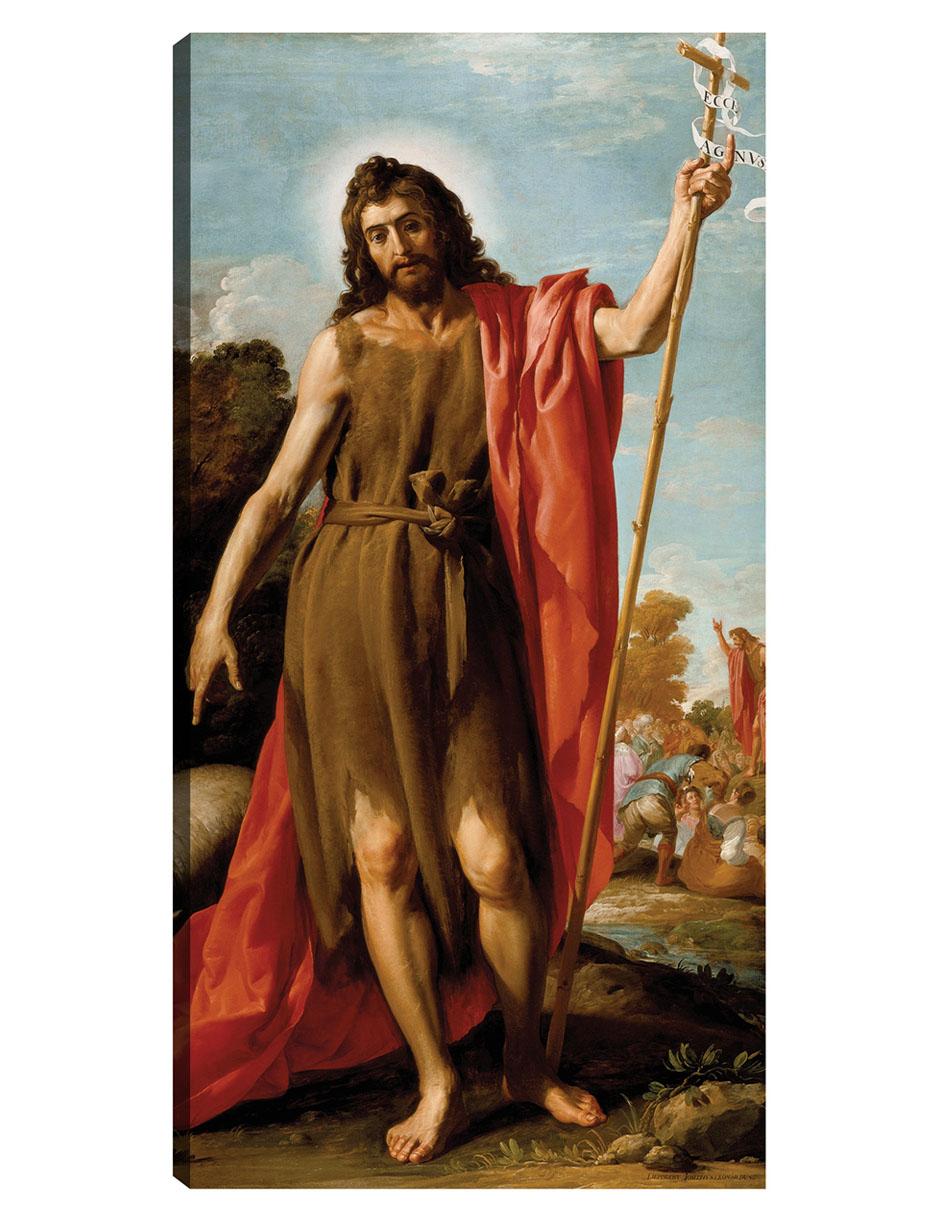 Foto 2 pulgar | Cuadro Decorativo - San Juan Bautista En El Desierto (1635)- Jose Leonardo - Religión - 34x64 - Impresión En L