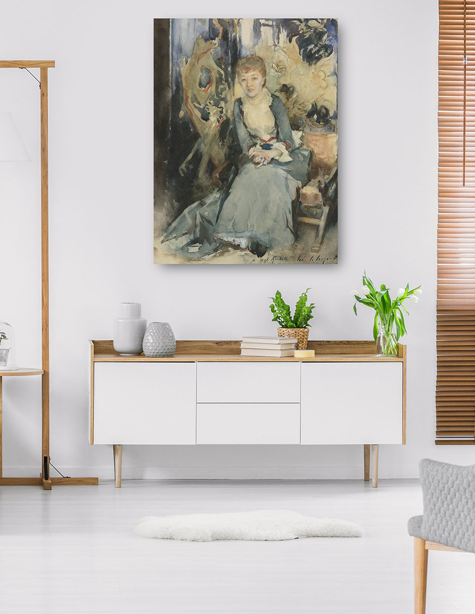 Foto 6 pulgar | Cuadro Decorativo - Sra. Reubell Sentada Frente A Una Pantalla (hacia 1884)- John Singer Sargent - 77x102 - Fine Art Tj