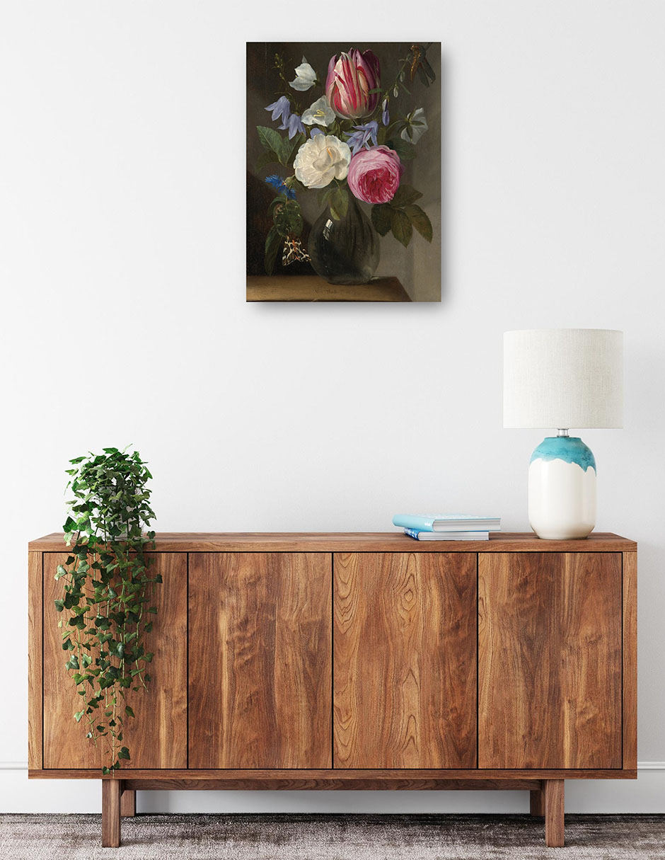 Foto 2 | Cuadro Decorativo - Rosas Y Un Tulipán En Un Jarrón De Cristal, C. 1650/1660- Jan Philips Van Thielen - 69x92 - Fin