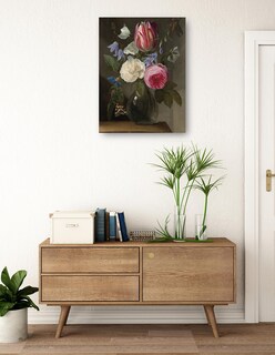 Foto 3 | Cuadro Decorativo - Rosas Y Un Tulipán En Un Jarrón De Cristal, C. 1650/1660- Jan Philips Van Thielen - 69x92 - Fin