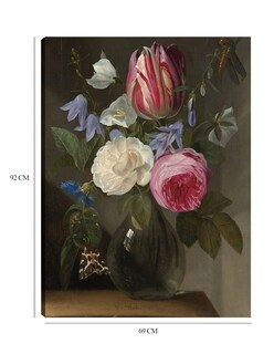 Foto 6 | Cuadro Decorativo - Rosas Y Un Tulipán En Un Jarrón De Cristal, C. 1650/1660- Jan Philips Van Thielen - 69x92 - Fin