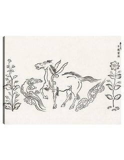 Foto 1 | Cuadro Decorativo - Grabado En Madera Original Vintage Japonés -unicornio- Taguchi Tomoki - Abstracto - 77x102 - Fi